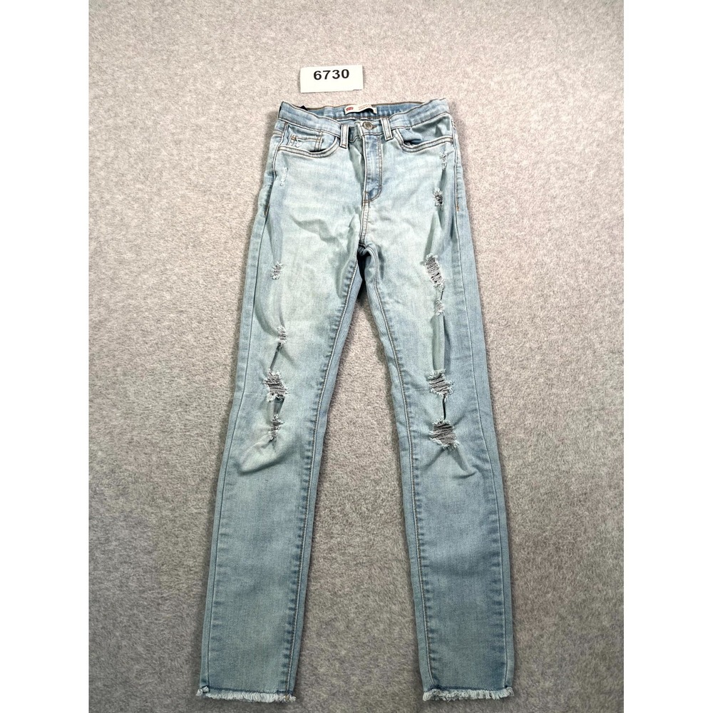 Levi's 720‎ High Rise Super Skinny Jeans Womens 10 Blue Denim Cotton Distressed